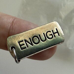 Origami Owl ENOUGH Tag Charm Retired NEW